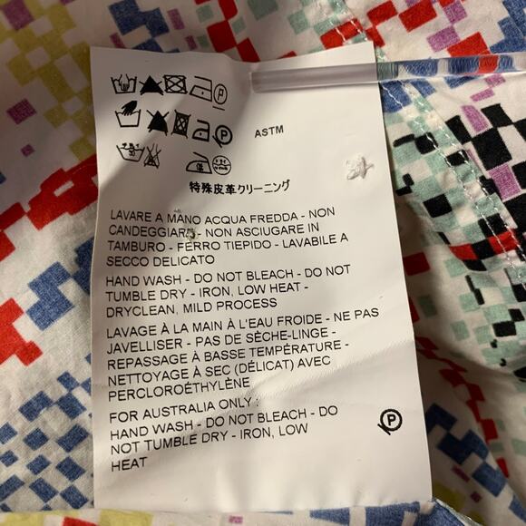 JIL SANDER Size L White Multi-Color Cotton Short Sleeve Shirt - Picture 7 of 7